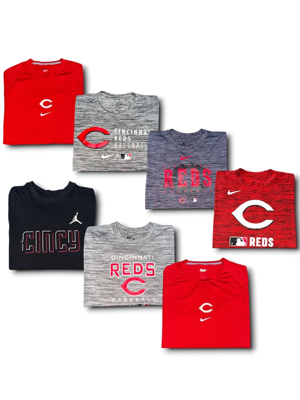 Cincinnati Reds Nike Air Jordan MLB dri-fit shirt bundle lot of 7 large